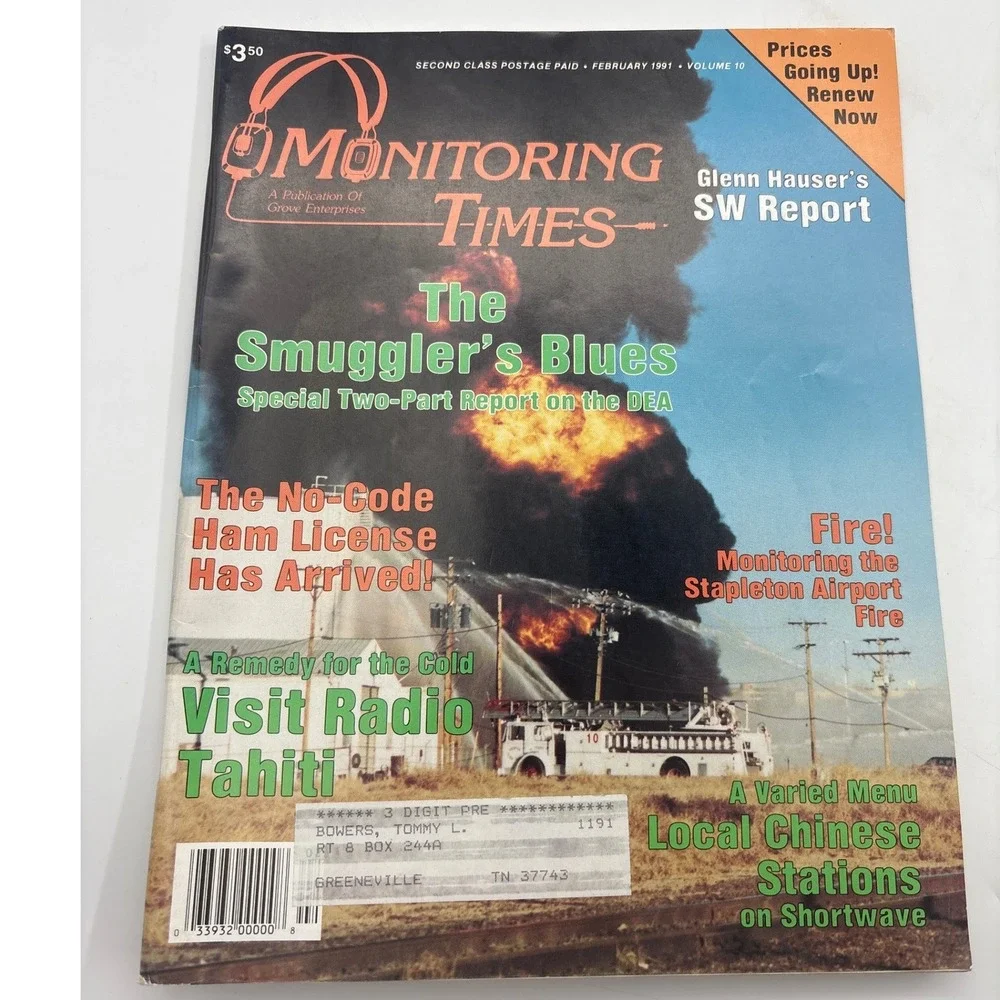 Monitoring Times Magazine Feb 1991 Radio Scanning‎ DEA Smuggler's Blues Vol 10